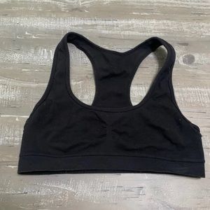 Solid Black Racerback Sports Bra